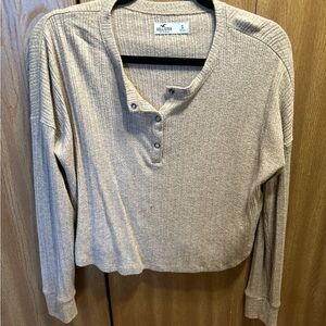Hollister Women's Tan Henley Top